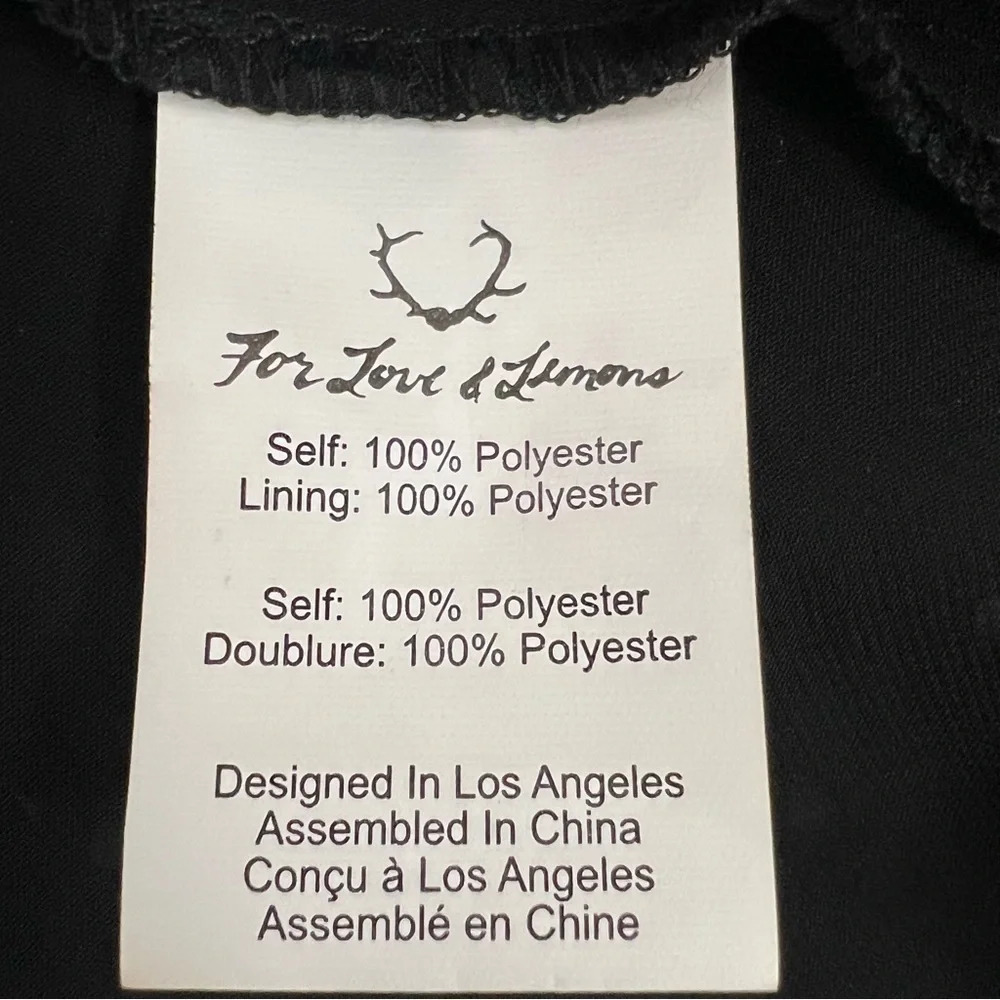 For Love & Lemons Truffles Polka Dot Babydoll Mini Dress Black Romantic Size S - Picture 9 of 11